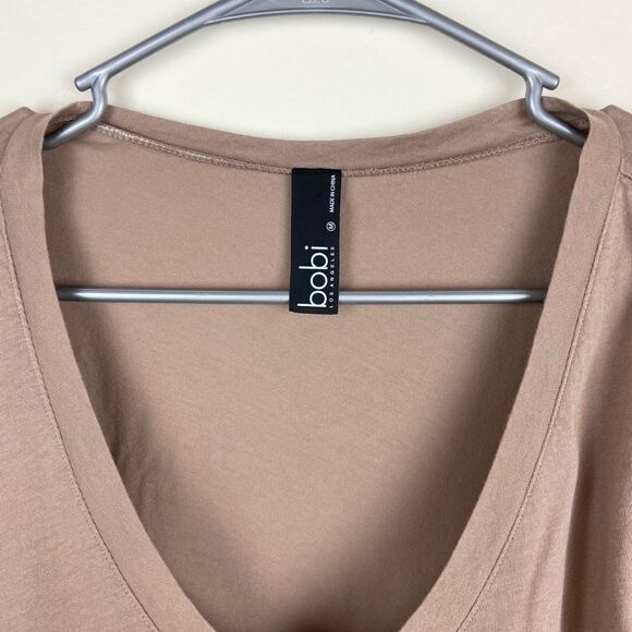 Bobi Jersey Long Sleeve V-Neck Boyfriend Tee - Picture 6 of 6